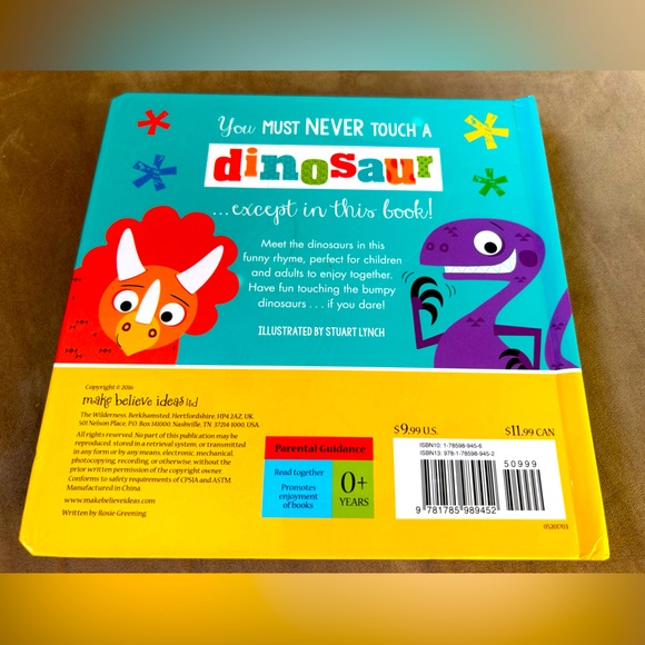 Never touch a Dinosaur-touch & feel board book written by Rosie Greening - Picture 2 of 3